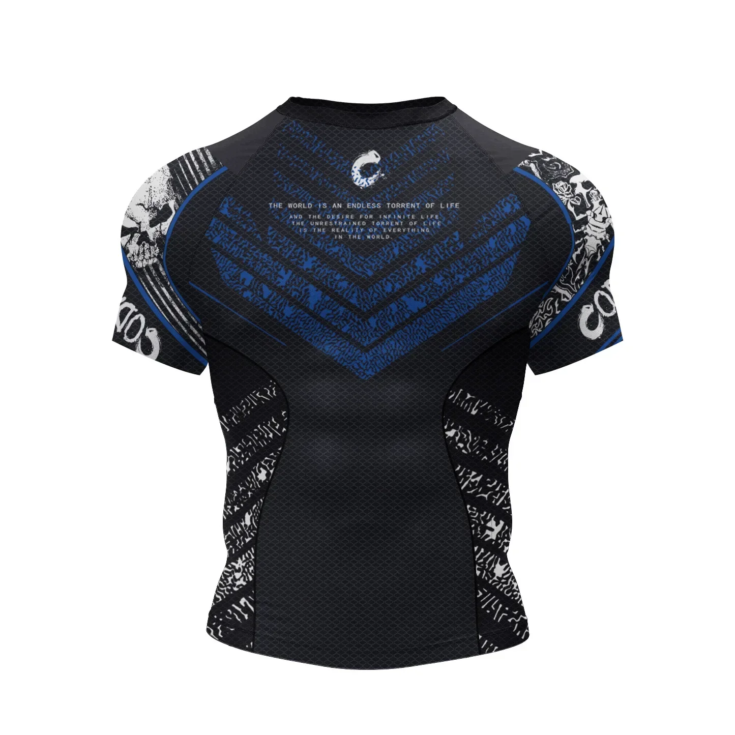 Men's short-sleeved compression T-shirt, suitable for Brazilian jiu-jitsu training and gym workouts