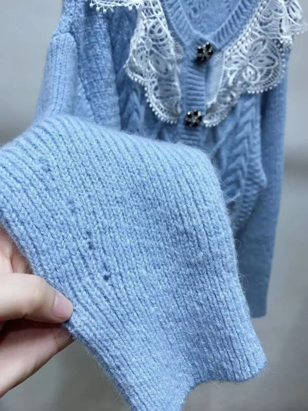 Elegant Lady Embroidery Lace Cardigan Sweaters Vintage O-neck Long Sleeve Sweater Spring 2023 Casual Solid Cardigan for Women
