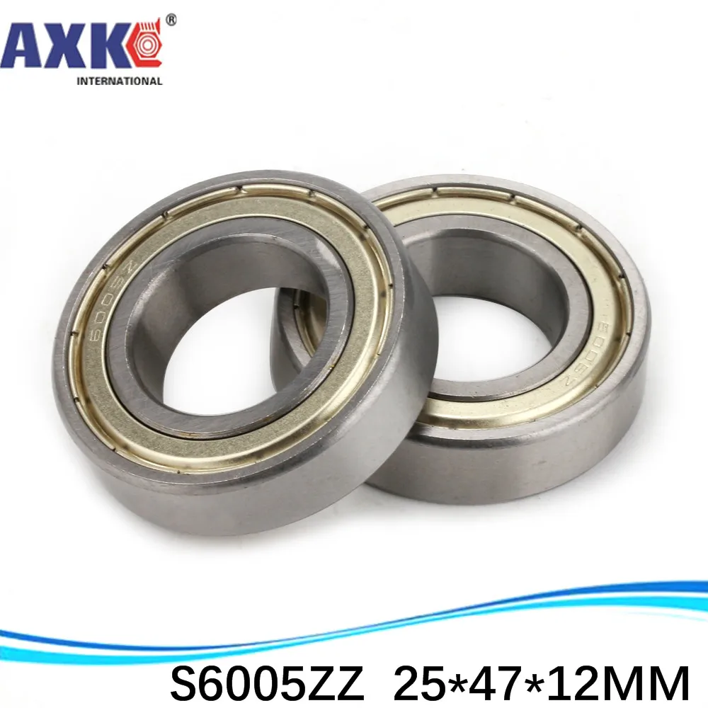 Deep Groove Ball Bearings High Quality ABEC-1 Z2V1 Stainless Steel 4pcs /lot S6005ZZ 25*47*12 Mm * Inch Bearing AXK Ra 0.8 Rich