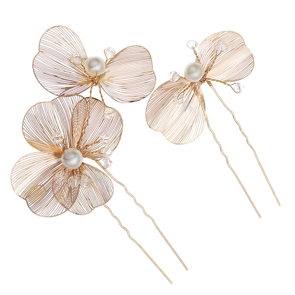 

Flower Hair Clips Forks Wedding Hairpin Pins Bridal Hairpins Accessories Brides Pearl