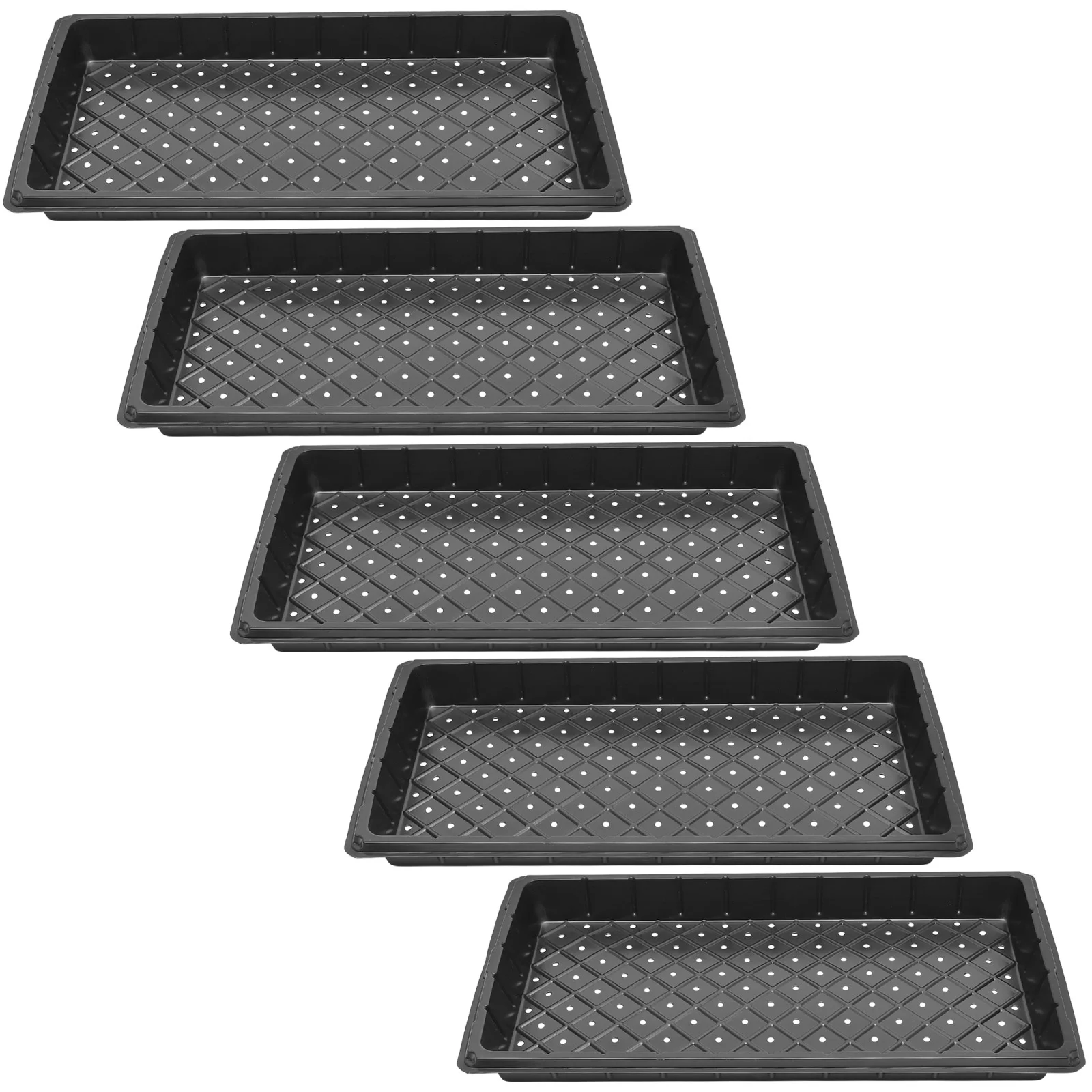 5 Pcs Seedling Tray Plant Nursery Starter 1020 Trays with Holes Seedlings Plants Plastic Greenhouse Accessory