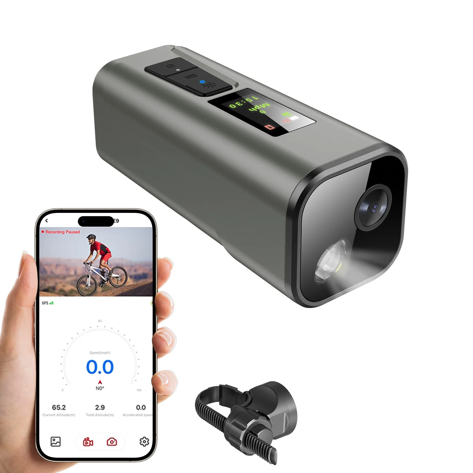 4K 30fps Bike Camera with GPS STARVIS 2 Cycling Recorder 5G WiFi 5G WiFi Cycling Camera IP65 Waterproof Cycling Driving Recorder