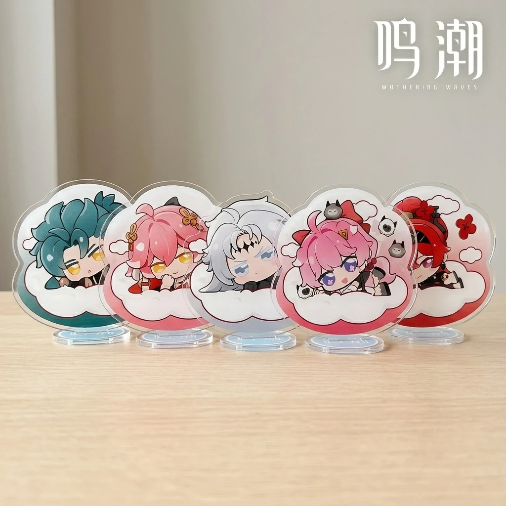 Wuthering Waves Series Newest Acrylic Stand Jiyan Changli Calcharo Q Version Cloud Shape Figure Nice Gift For Game Fans Keychain