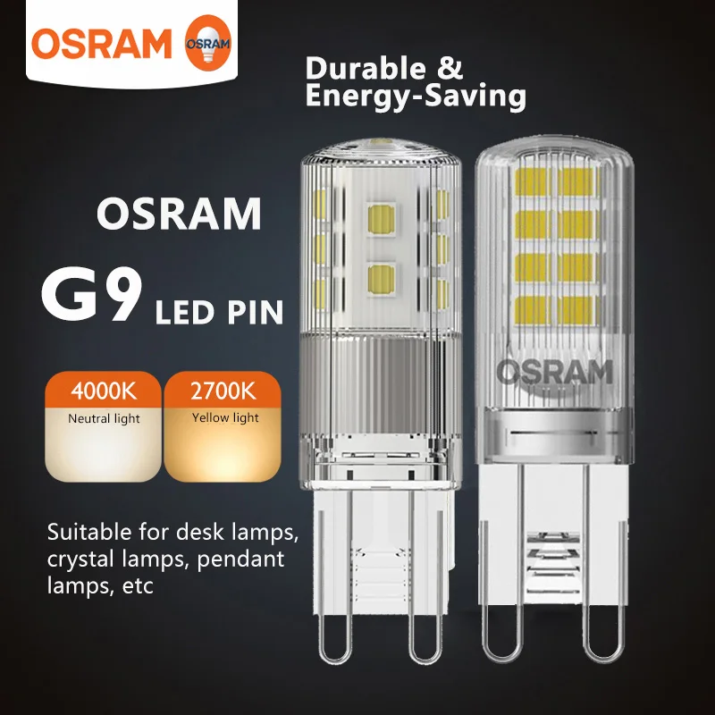 OSRAM LED PIN 30 G9 2.6W 3W 2700K Lampada bianca calda trasparente 300 °   Luce 220V LED Illuminazione originale per interni ed esterni