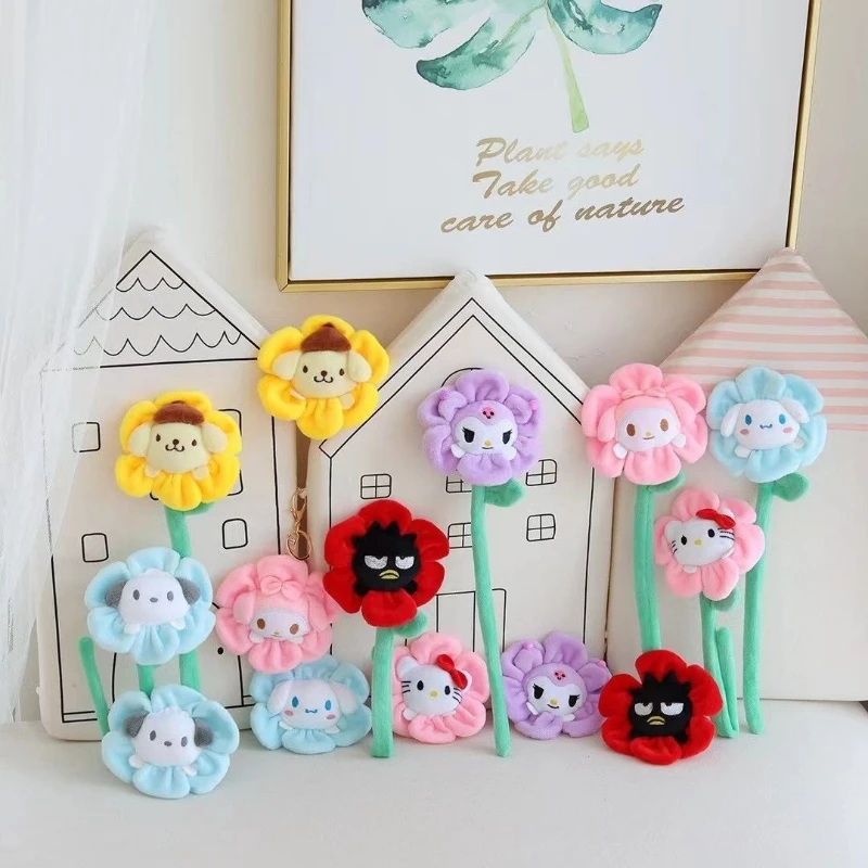 

Cute cartoon characters Kuromi Hello kitty Melody sun flower bouquet pendant curtain buckle decoration bag pendant holiday gift