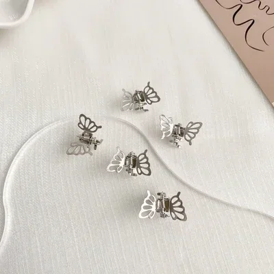 2024 Mini Metal Hollowed Butterfly Hairpin Korean Sweet Vintage Hair Claw Girls Children Fashion Hair Clips Headwear Accessories