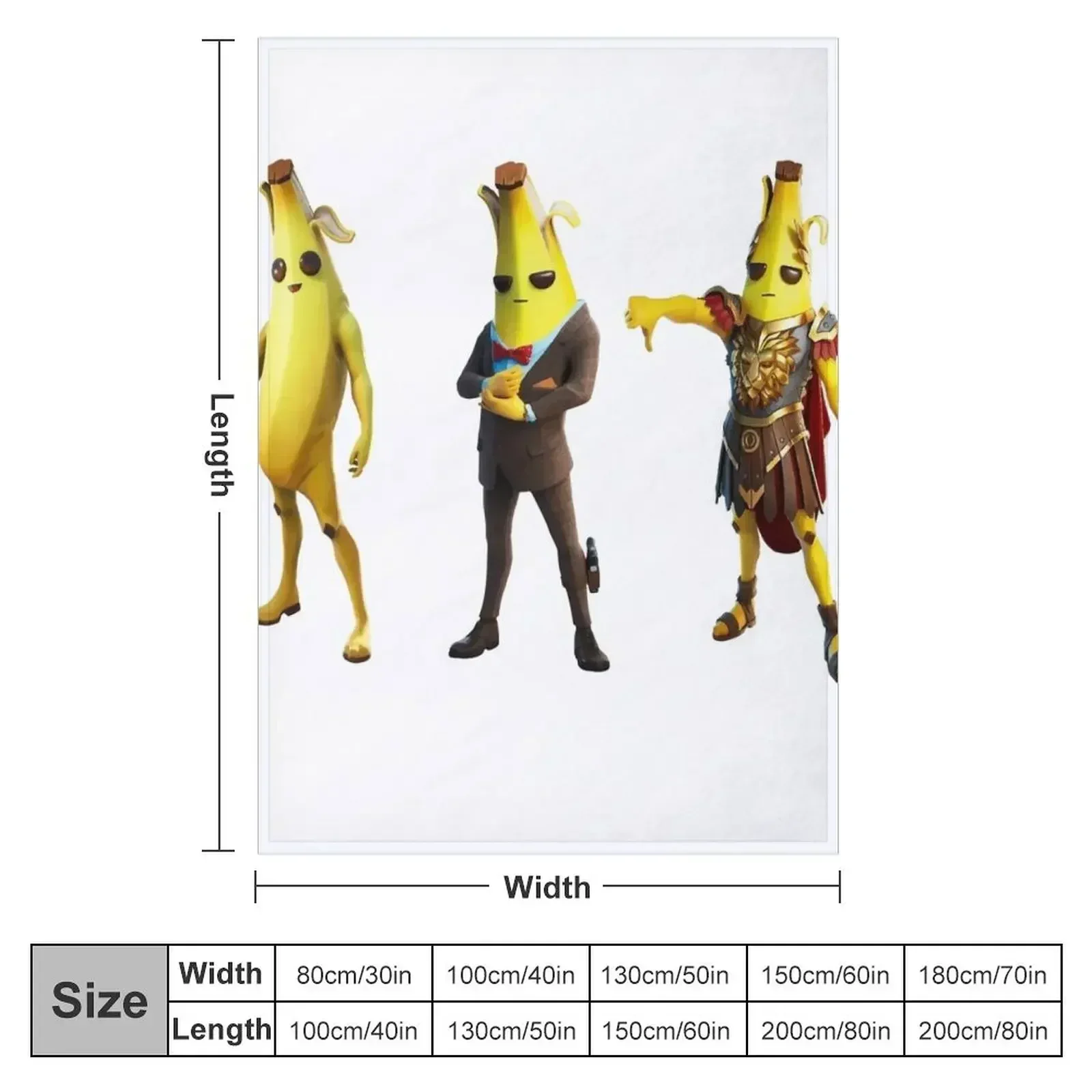 Banana Peely Gaming Characters Throw Blanket Bed Fashionable halloween Bed covers manga Blankets