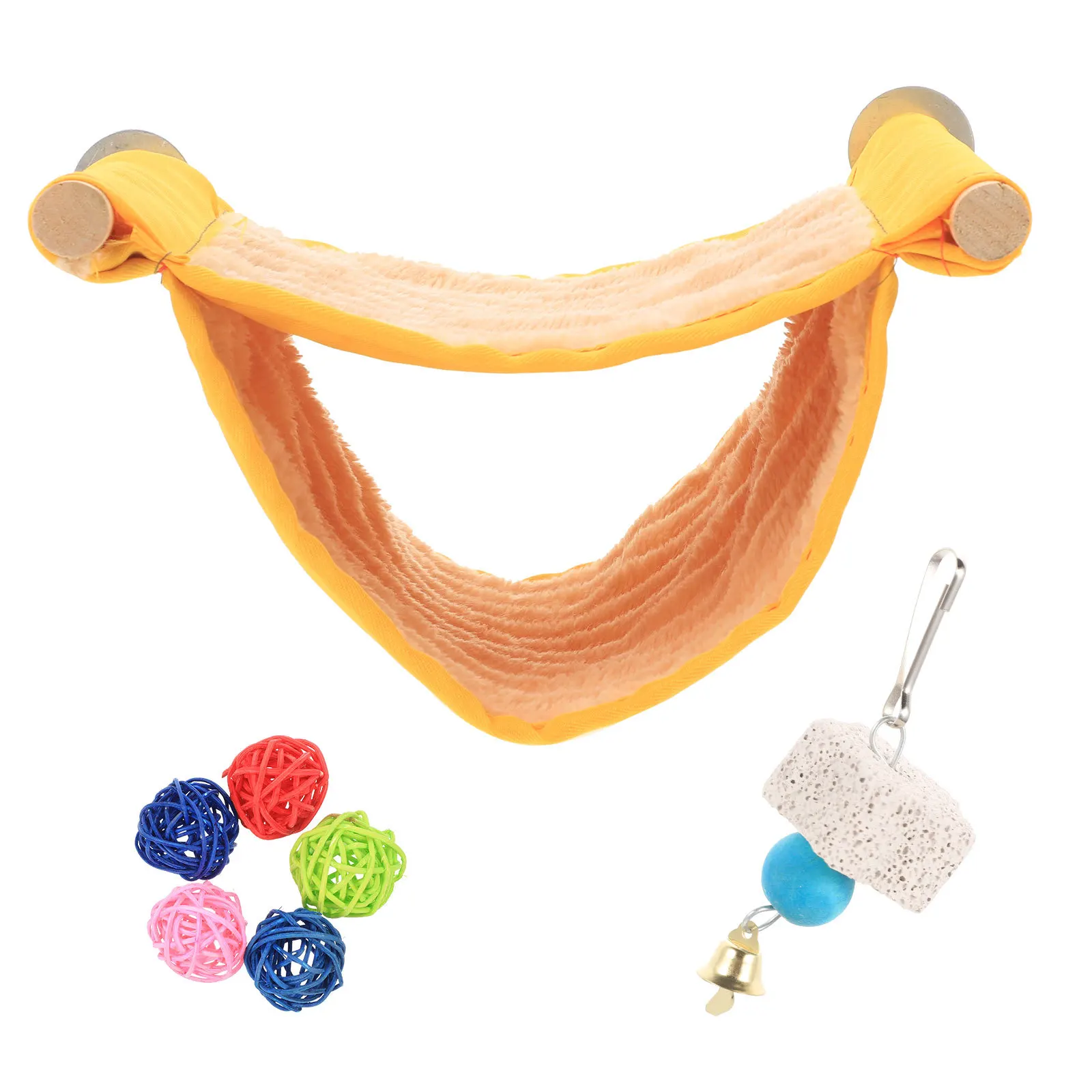 

1Set Parrot Cage Hammock Hanging Bird Perch Bite-Resistant Balls Playthings Durable Warm Sleeping Nest for Pet Birds