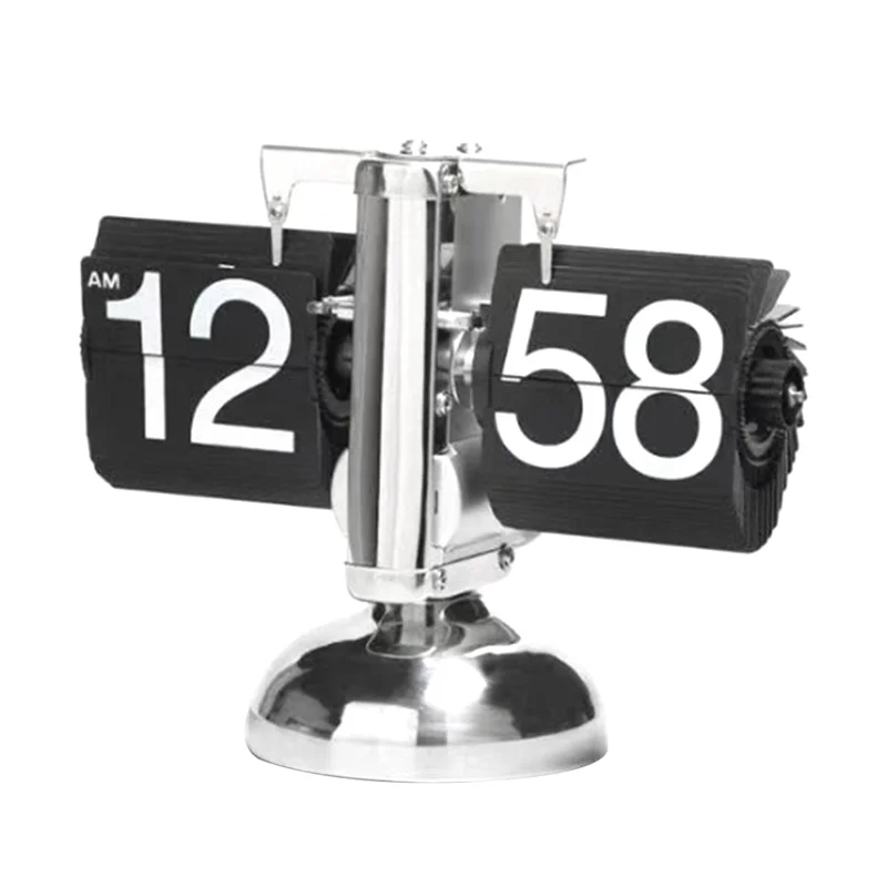 Flip Digital Clock -Small Scale Table Clock Retro Flip Clock Flip Internal Gear Operated Quartz Clock Home Decor