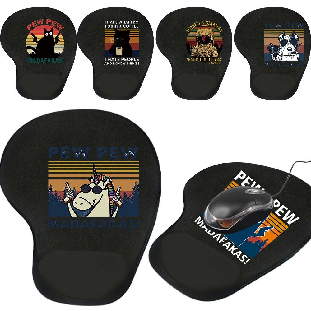Black Mouse Pad Wrist Guard Wrist Guard Mouse Mat  Ergonomic Computer Silicone Gaming Printing Pew Series Desk Mat