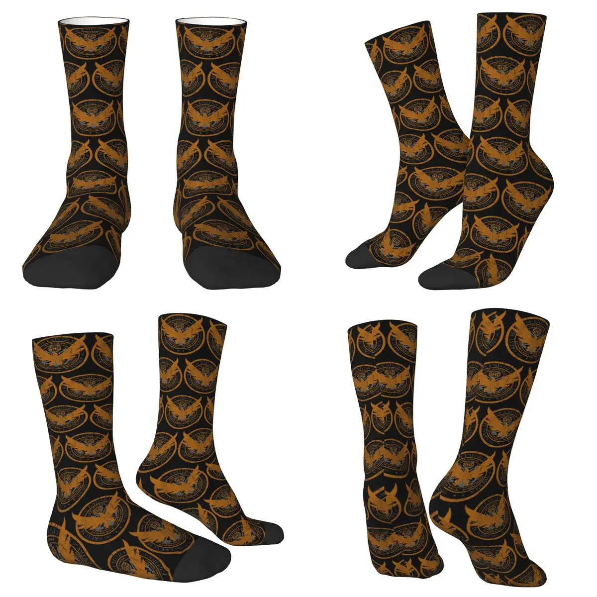 All Seasons Crew Stockings Game Tom Clancys The Division SHD Seal Socks Funny Long Socks for Men Women Valentine's Day Gifts