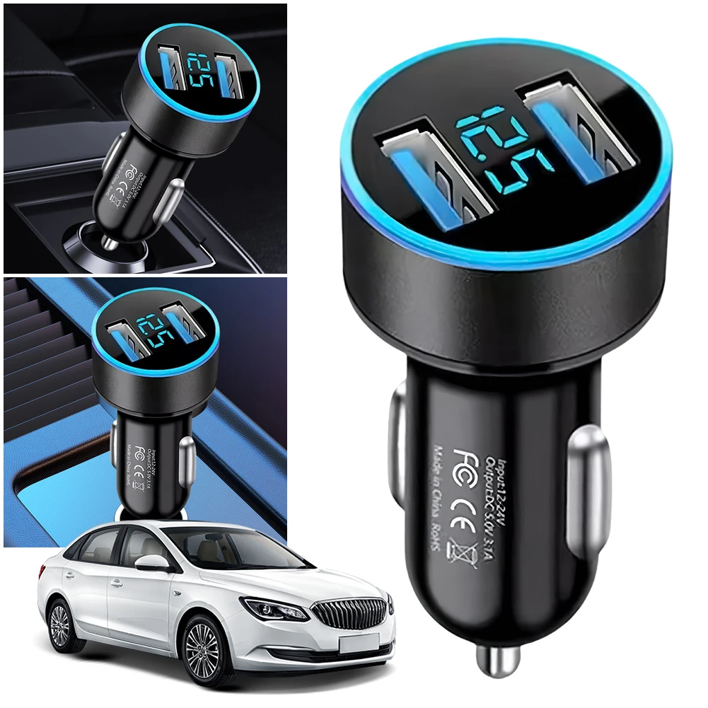 36W Car Fast Charging Adapter Voltage Display PD QC3.0 Cigarette Lighter Socket Splitter Phone Charger for iPhone 14 iPad Xiaomi
