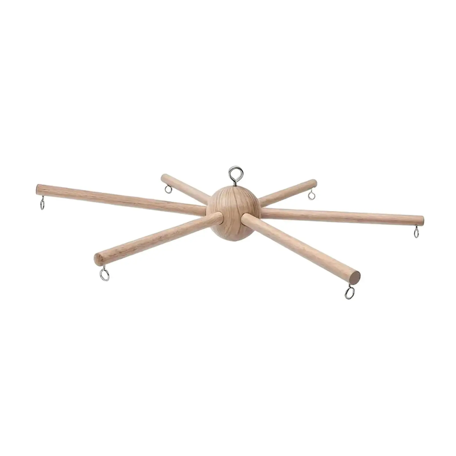 Wooden Mobile Frame Kit Decorative Creative Craft Hanger Spherical Six Legs Hanging Toy DIY for Crib Bedroom Decor Balcony