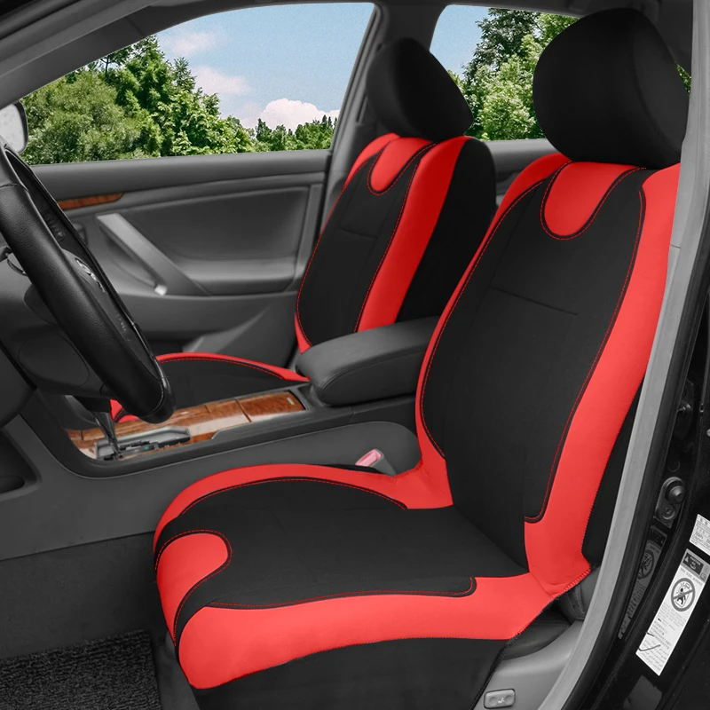 Universelle, atmungsaktive Sitzbezüge aus Polyestergewebe, komplettes Set, passend für die meisten Autos, SUVs, LKWs, Transporter, Zubehör, Innenairbag-kompatibel – Detail 3