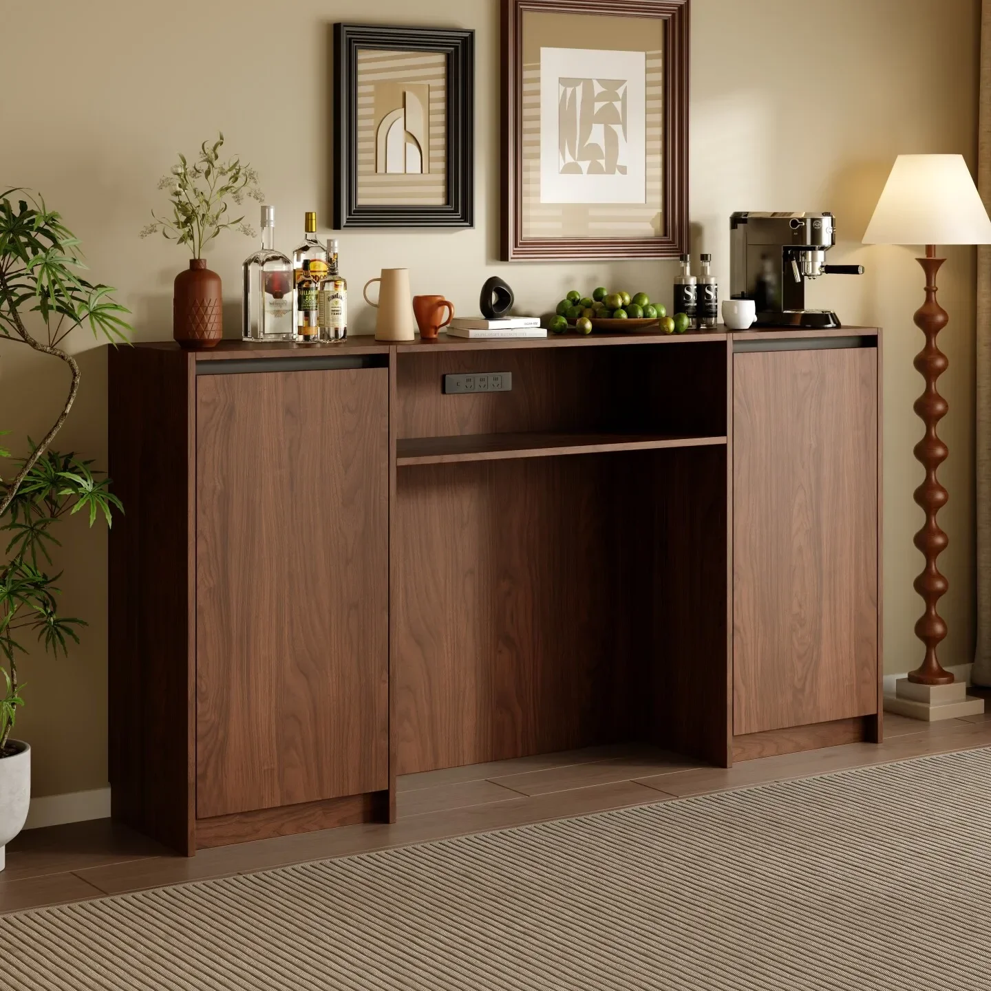 Side Cabinet Can Be Embedded In The Dining Table, Antique Solid Wood Tea Cabinet, Low Lockerb22