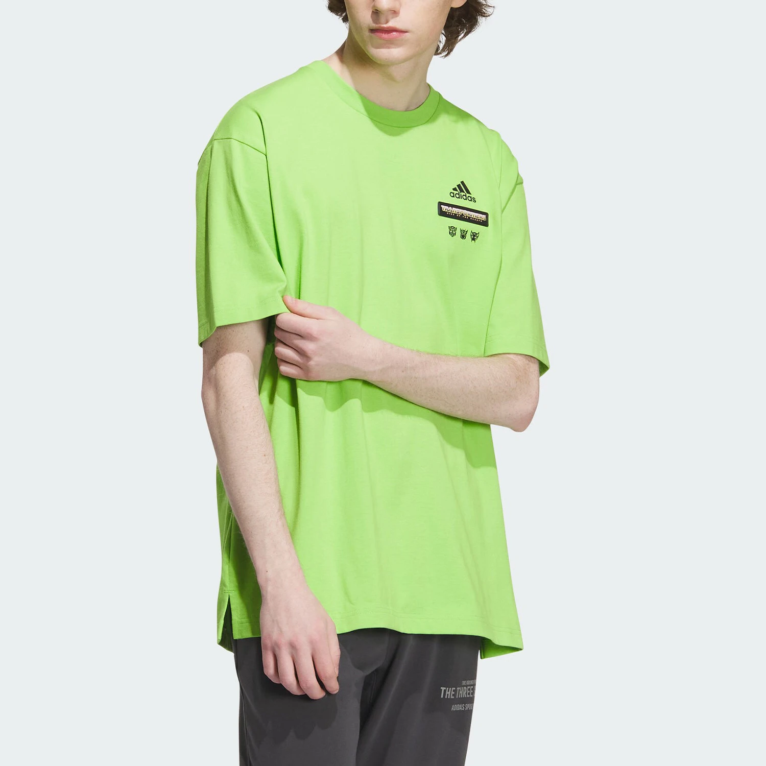 Adidas genuine Mens Logo Lettering Printed Casual Loose Short Sleeve T-Shirt IK3498