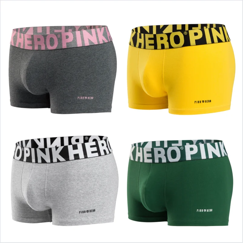 4 Pcs  PINKHERO  Underpants For Men,Including High Quality Comfy And Soft Cotton Underwear Boxer Briefs,Calzoncillos Hombre