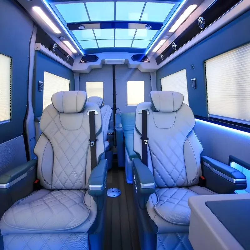 Комплект для переоборудования салона DINGKONG Sprinter W907 W906 из синей деловой кожи и алюминиевого сплава