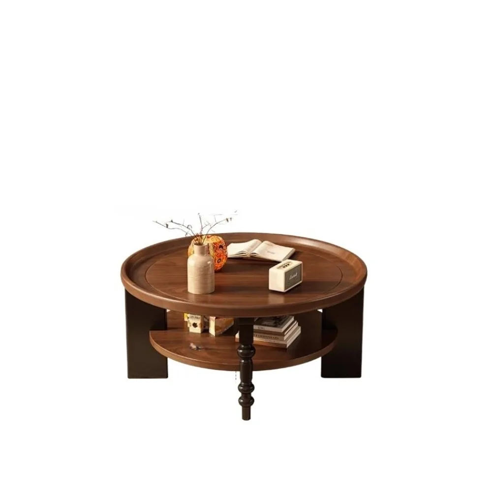 

Solid wood round coffee table household small table small apartment living room round tea table