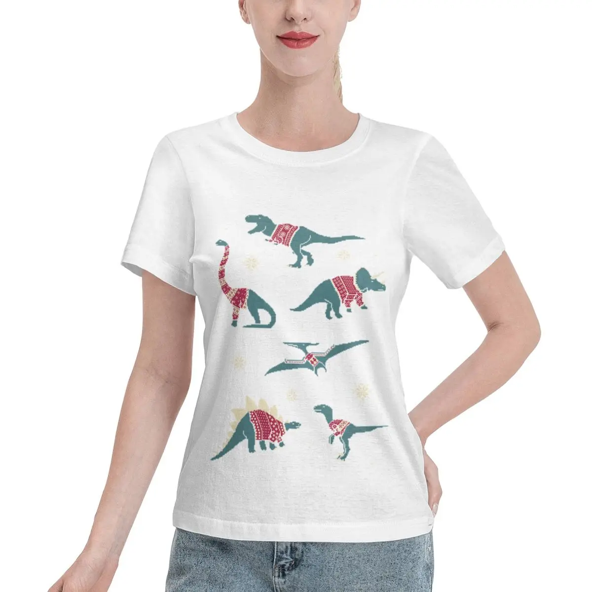 Oversized Option Dinos In Sweaters Women's T-shirt Fairycore Oversized Top