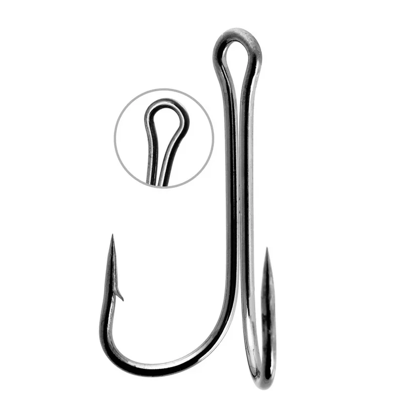 10pcs/box DIY Frog Double Fishing Hook Carbon Steel Crank Barbed Jig Hook for Carp Fishing Fly Tying Soft Lure Fish Accessories