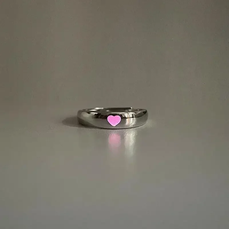 1/2PC Luminous Ring For Couple Creative In The Dark Player 1 Player 2 Matching Gaming Ring For Women Men Valentine's Day Gift