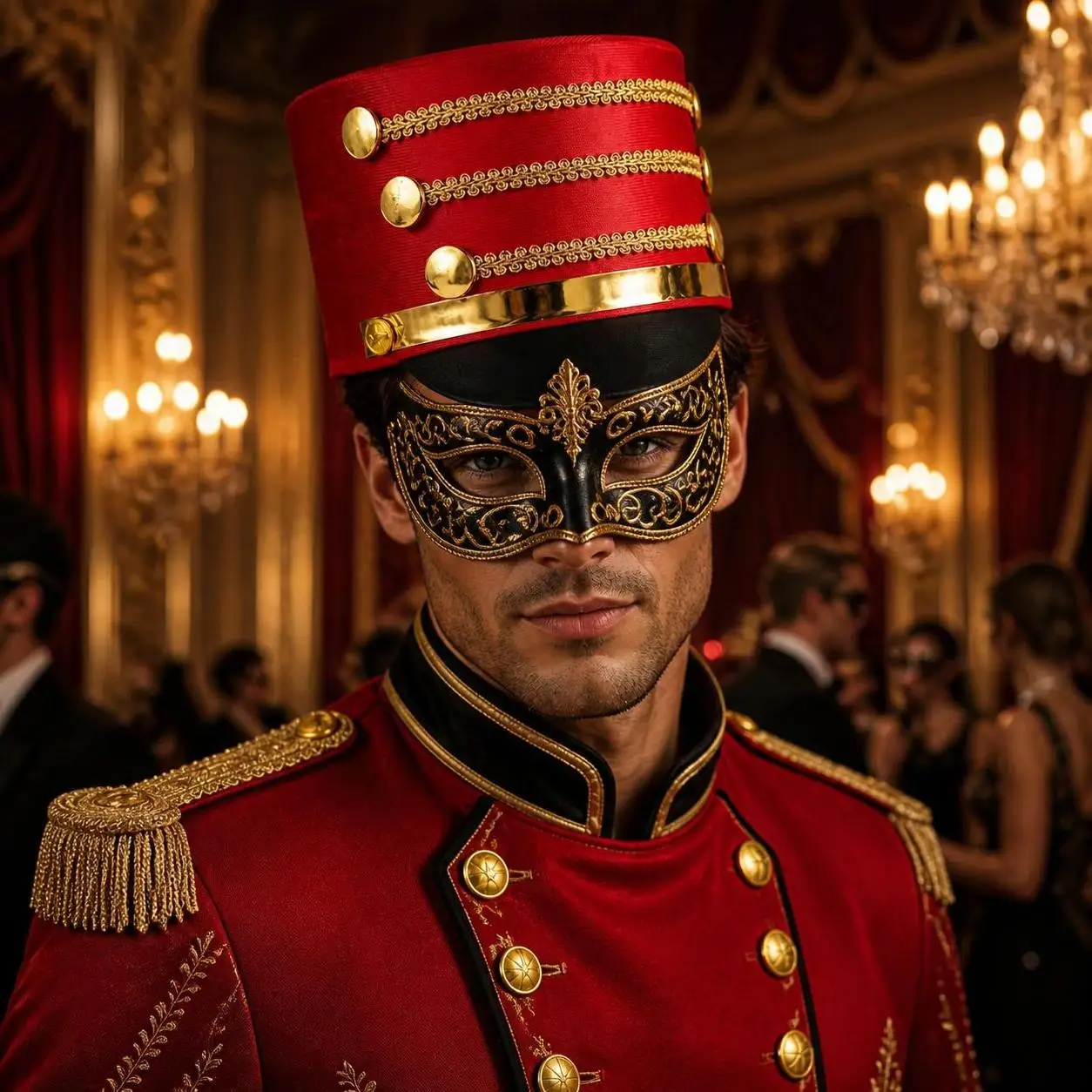 Hat-nutcrackers Marching Band Hat Gold Trim Strips Skin-friendly Drum Major Master Hats Photography Cosplay Show Soldier Top Cap