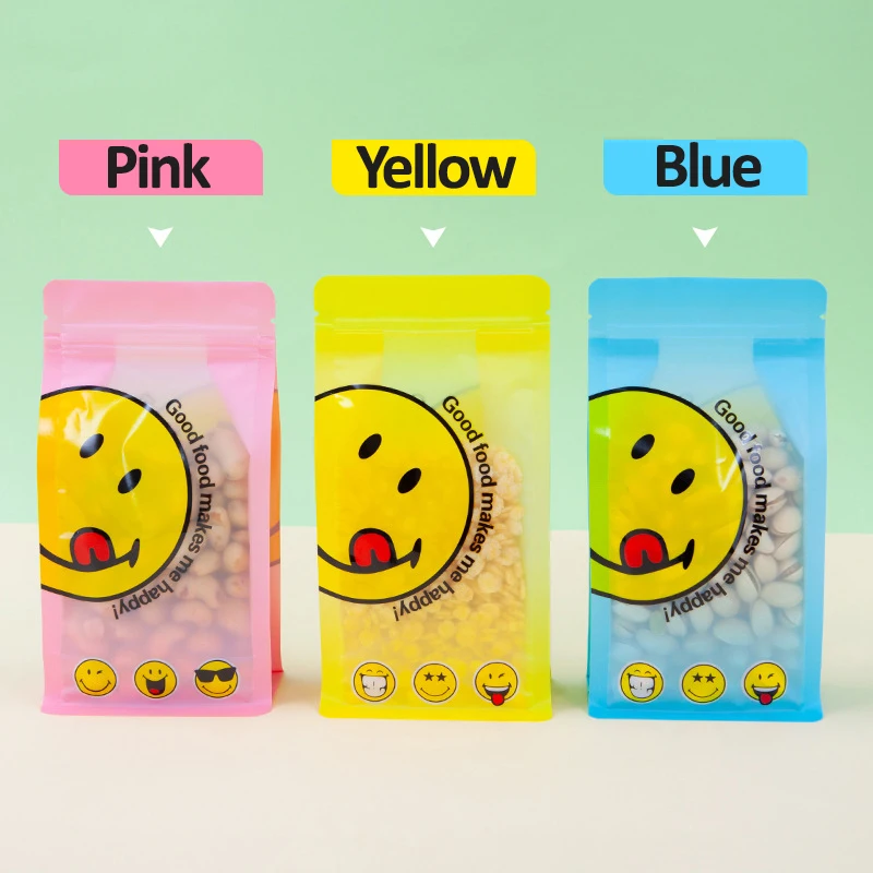 Pink Blue Resealable Stand Up Plastic Zip Lock Bag Snack Nut Candy Party Coffee Bean Wedding Gifts Spice Print Packaging Pouches