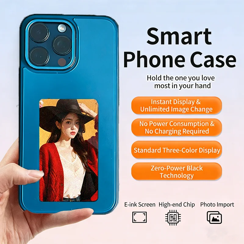 

Aermy NFC Smart E-ink Screen Phone Case For IPhone15 14 13 Pro Max DIY Photo Anime Characters Boy Girl Silicone Phone Cover