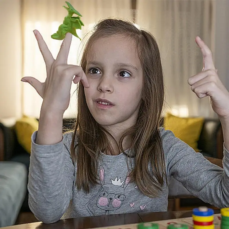 Finger Dinosaur Doll Small Dino Finger Toy Parent-child Interaction TPR Finger Doll Interactive Finger Dinosaur Novel Design Boy