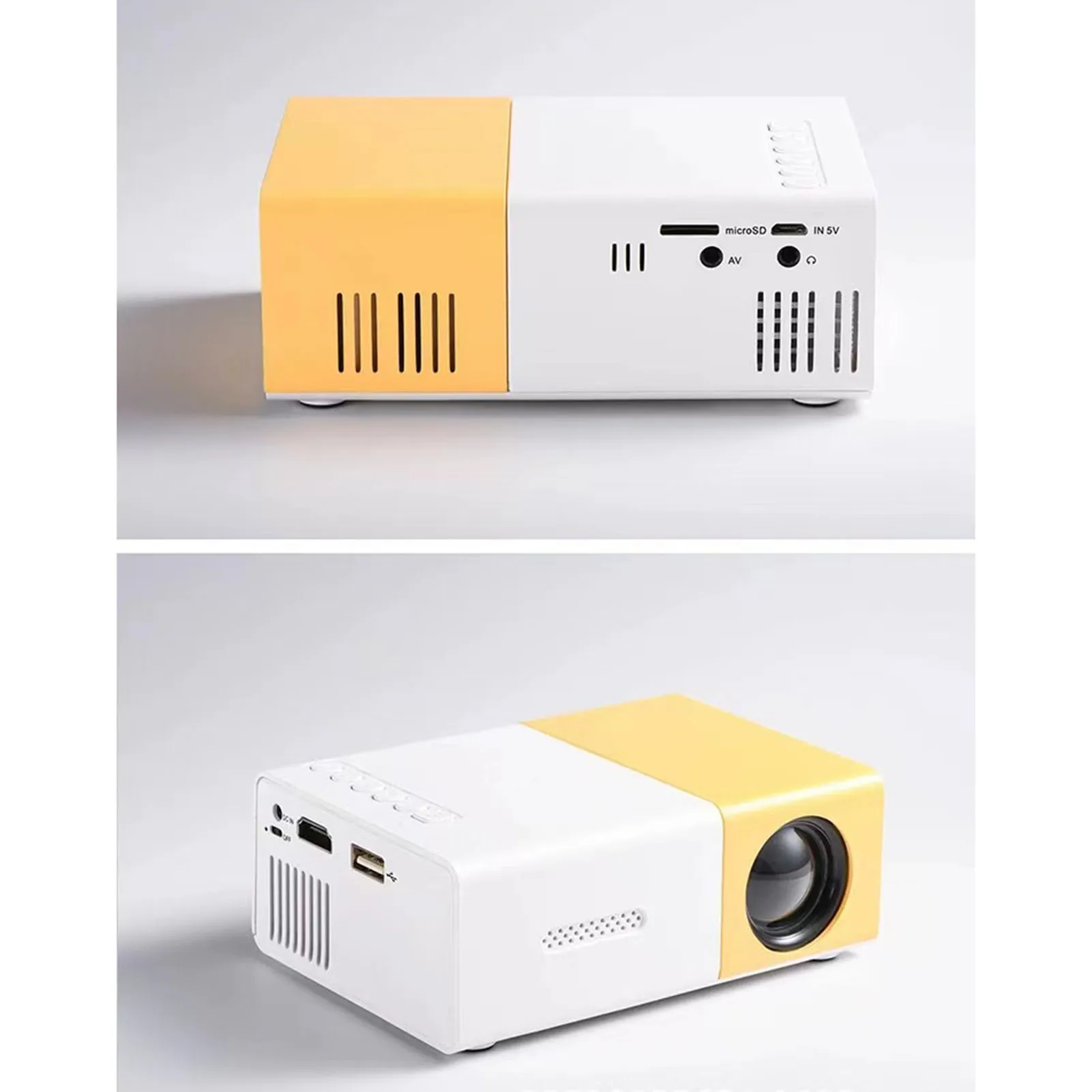 Home Wired Mini Projector  Home Theater Video Projector with Remote Control for Playing Games Office Meetings