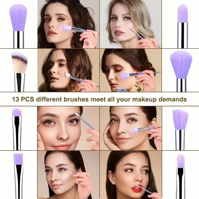 Professiona 13 pezzi set di pennelli per trucco fondotinta ombretto fard in polvere miscelazione morbido e soffice set completo di strumenti per trucco femminile