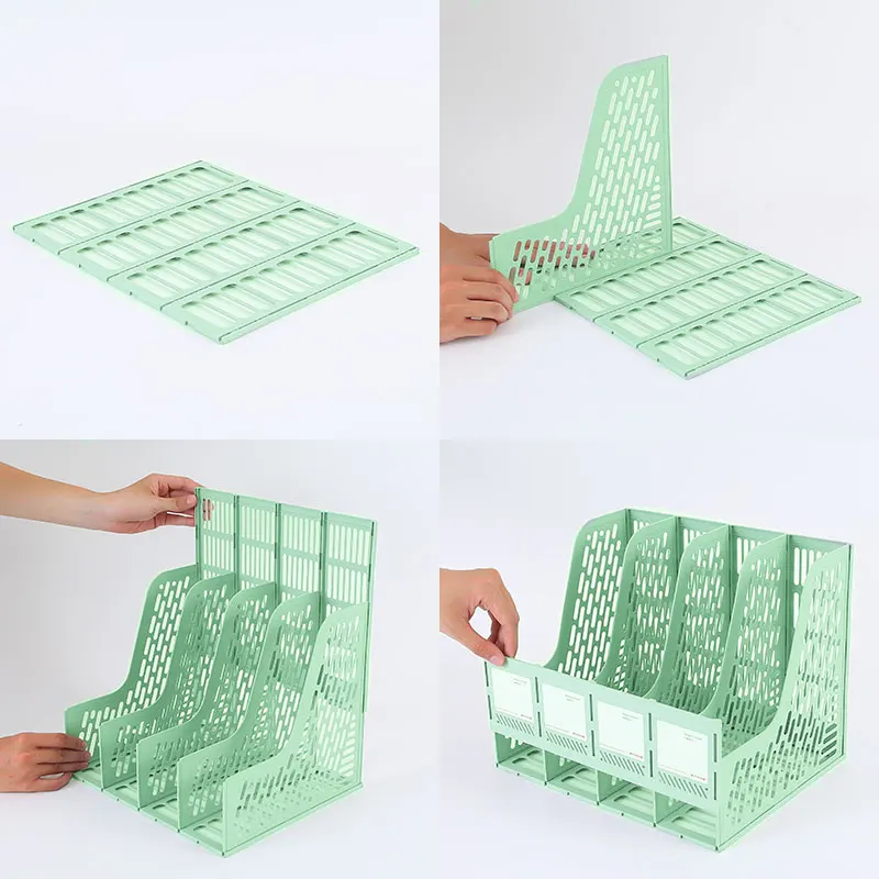 1 pcs, thickened file rack, file frame, quadruple file seat, simple data basket, shelf, file basket, office use, student use