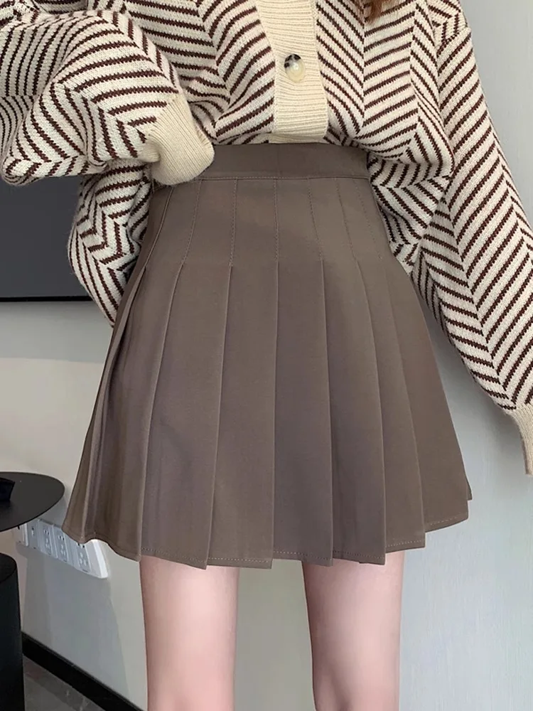 

High Waist A-Line Skirt Women's Autumn Winter New Style Prevent Exposure College Style Cotton Commute Korean Version