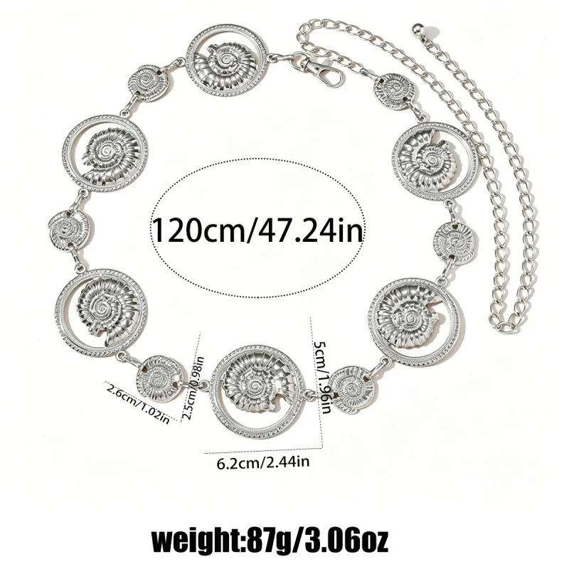 Exaggerate Bohemian Hollow Conch Waist Chain Women Summer Beach Outfit Accessories Golden Shell Decor Waist Belts