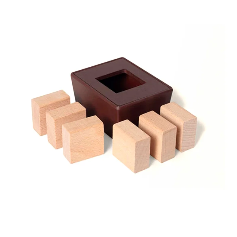 Desafiador seis T Square Circle Logic 3D Mind Box Cérebro Teasers Jogo de quebra-cabeças de madeira