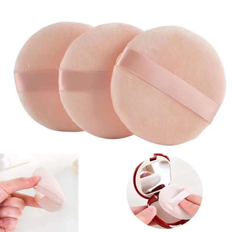3-18pcs Round Facial Powder Foundation Puff ,Portable Soft Cosmetic Puff For Makeup Application, Beauty Tool Essential Make Up