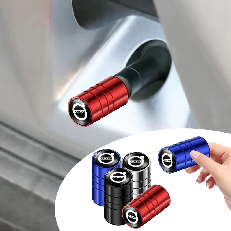 

4Pcs Metal Car Badges Wheel Tire Valve Caps Accessories For Volvo AWD V60 V40 XC90 S60 XC60 S90 V90 CX70 XC40 C40 EX90 Rdesign