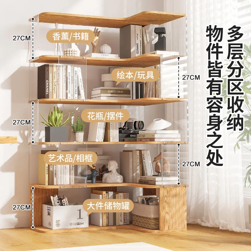 Trójkątna Akrylowa Półka Szafka Szafka Salon Sypialnia Narożna Szafka Ścienna Boczna Okno Wykusz Podłoga Szafka