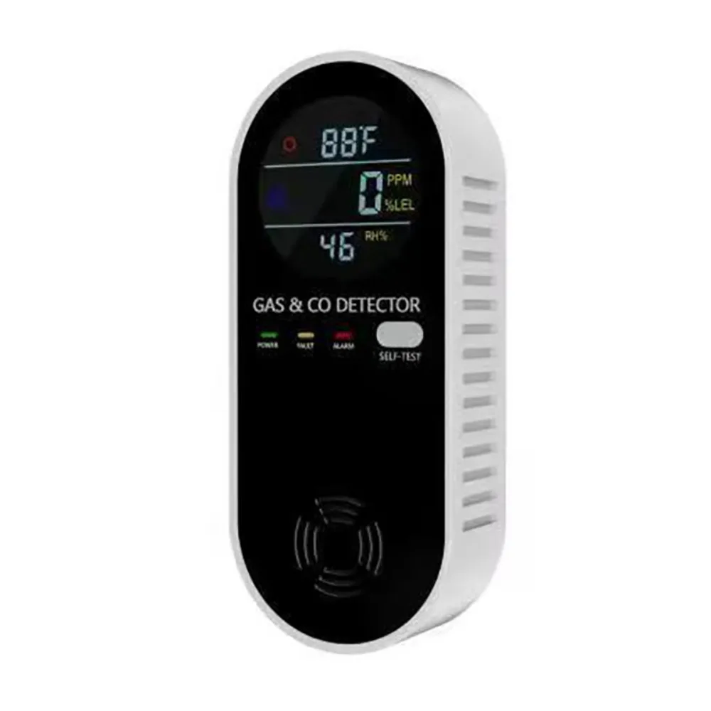 4 in 1 LED Display Gas Detector Safety Alarm Plug In CO Sensor Multi-functional Air Quality Meters Basement