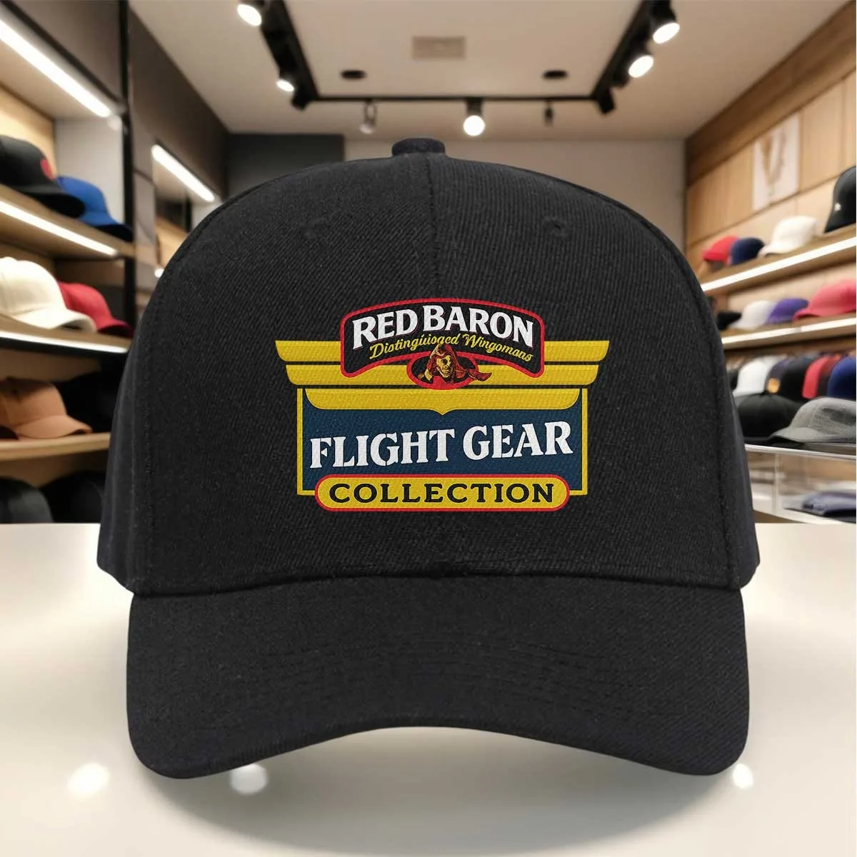 Red Baron Flight Gear Collection Adjustable Baseball Cap - Distinguished Wingman Theme Cap, Classic Military-Inspired Design, Co