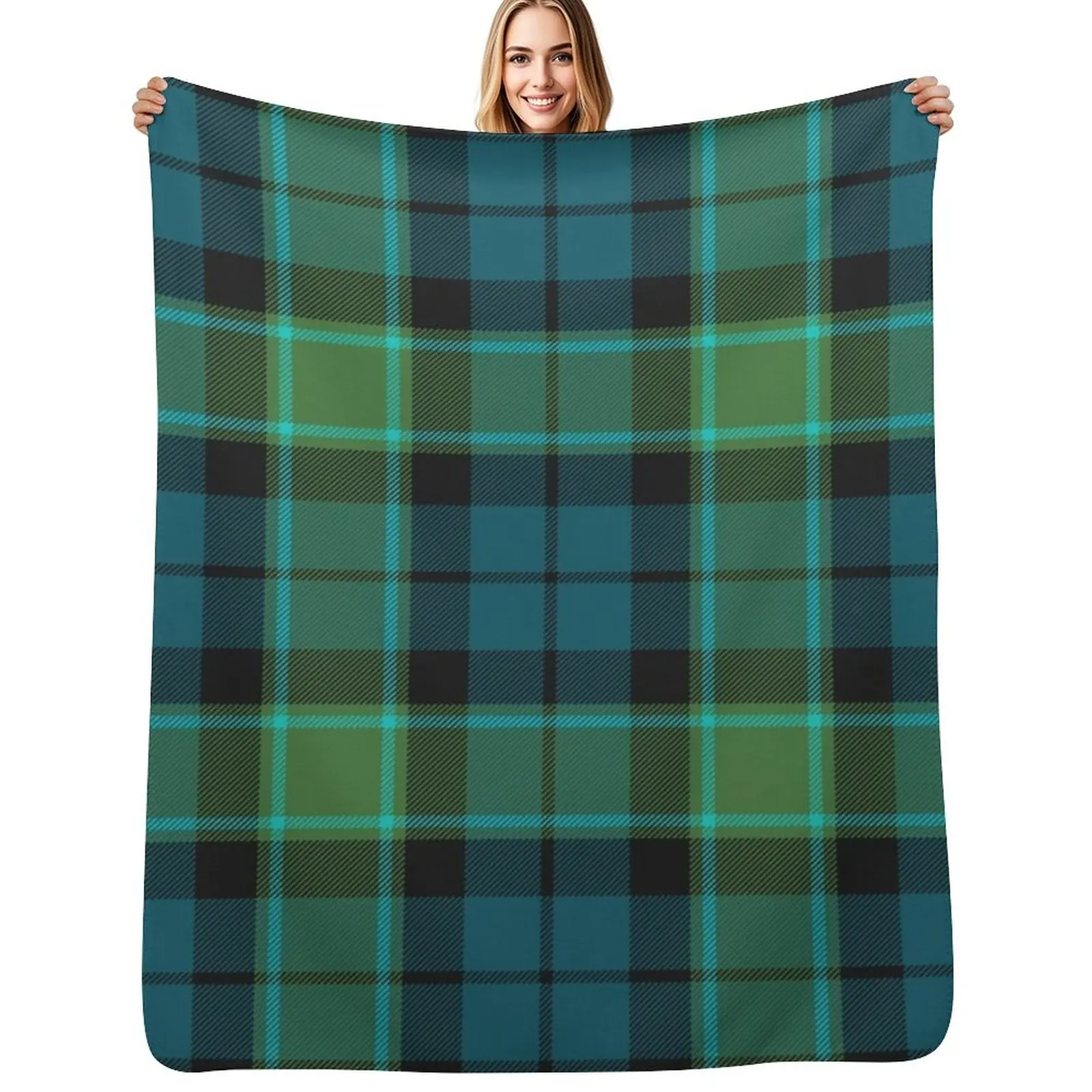 Graham of Menteith Muted Tartan Throw Blanket Luxury Designer Luxury Thicken Shaggy Nap Large Tourist Blankets
