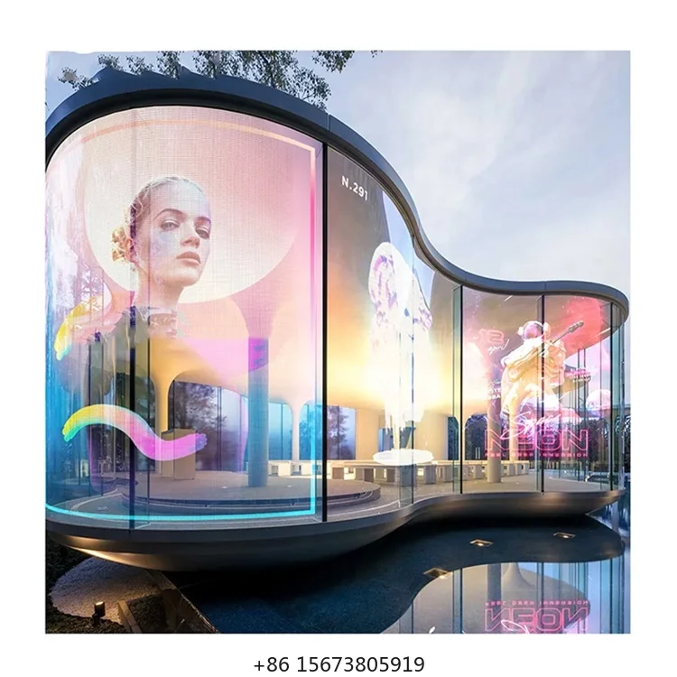 

95% Transparent Led Adhesive Screen Programmable Flexible Led Display Window Advertising Transparent Led Film Screen for Glass