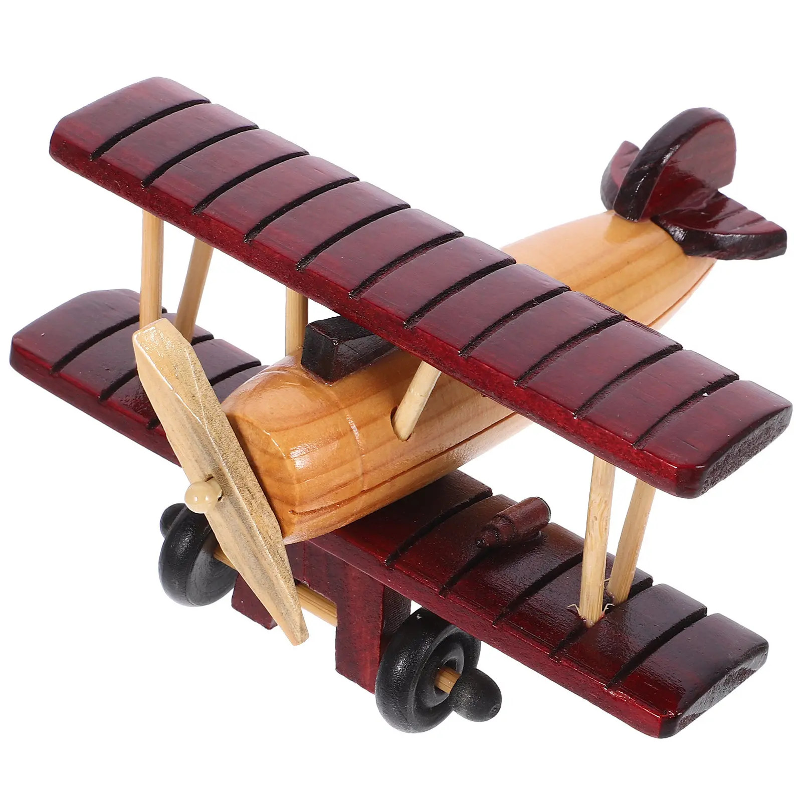 

Retro Wooden Airplane Ornament Vintage Plane Decorative Desktop Handicraft Unique Airplane Decoration Home Decor