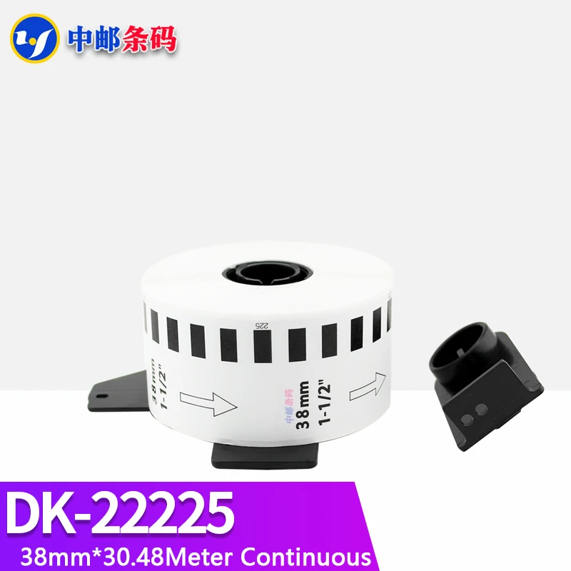 Imagem -03 - Compatível Dk22225 Label 38 mm 30.48m Contínuo para Impressora Térmica Brother Ql700 800 Todos Vêm com Suporte de Plástico 10 Rolos