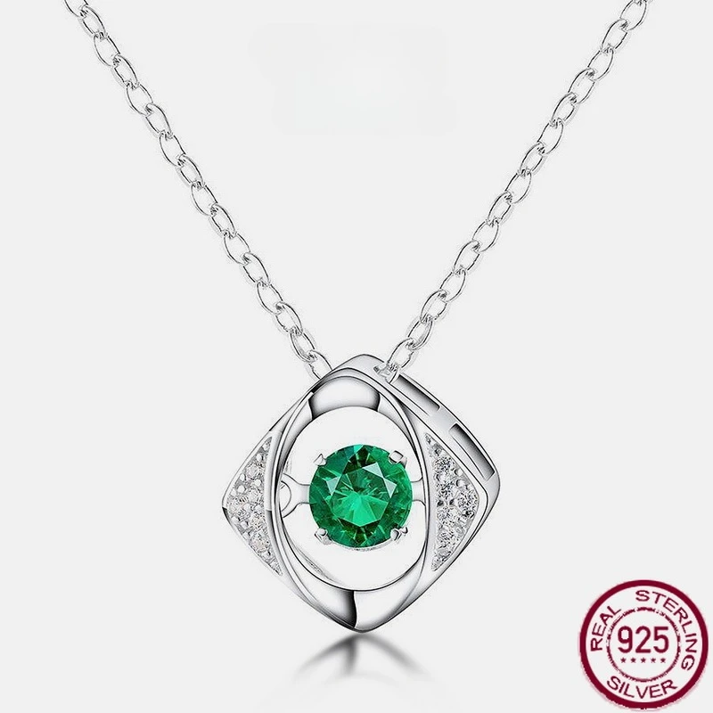 

New S925 pure silver dynamic devil's eye personality cultivation emerald retro noble collarbone chain wedding jewelry