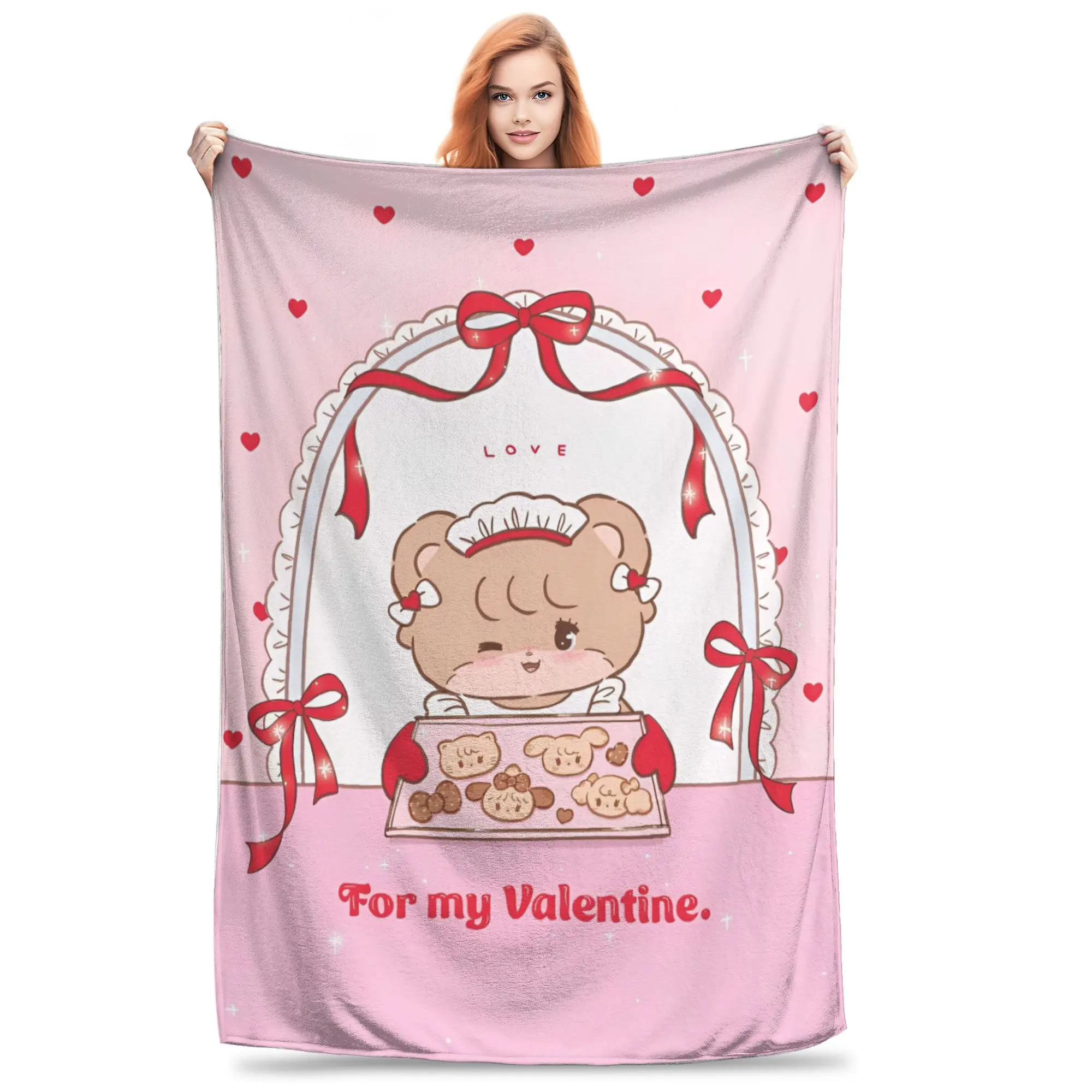 

Mikkos Love Wool Blanket Funny Throw Blankets for Home 200x150cm Rug Piece,