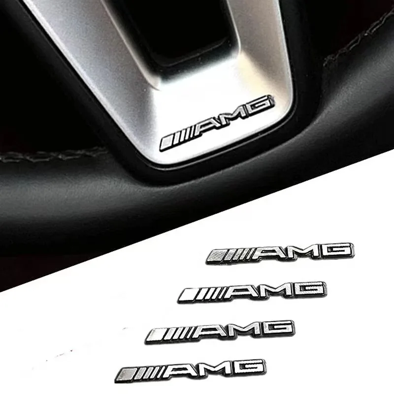 4/10pcs car audio decorate 3D Aluminum Badge Emblem Sticker For Mercedes Benz AMG C200 C260 C300 W108 W124 W126 W140 W168 W169