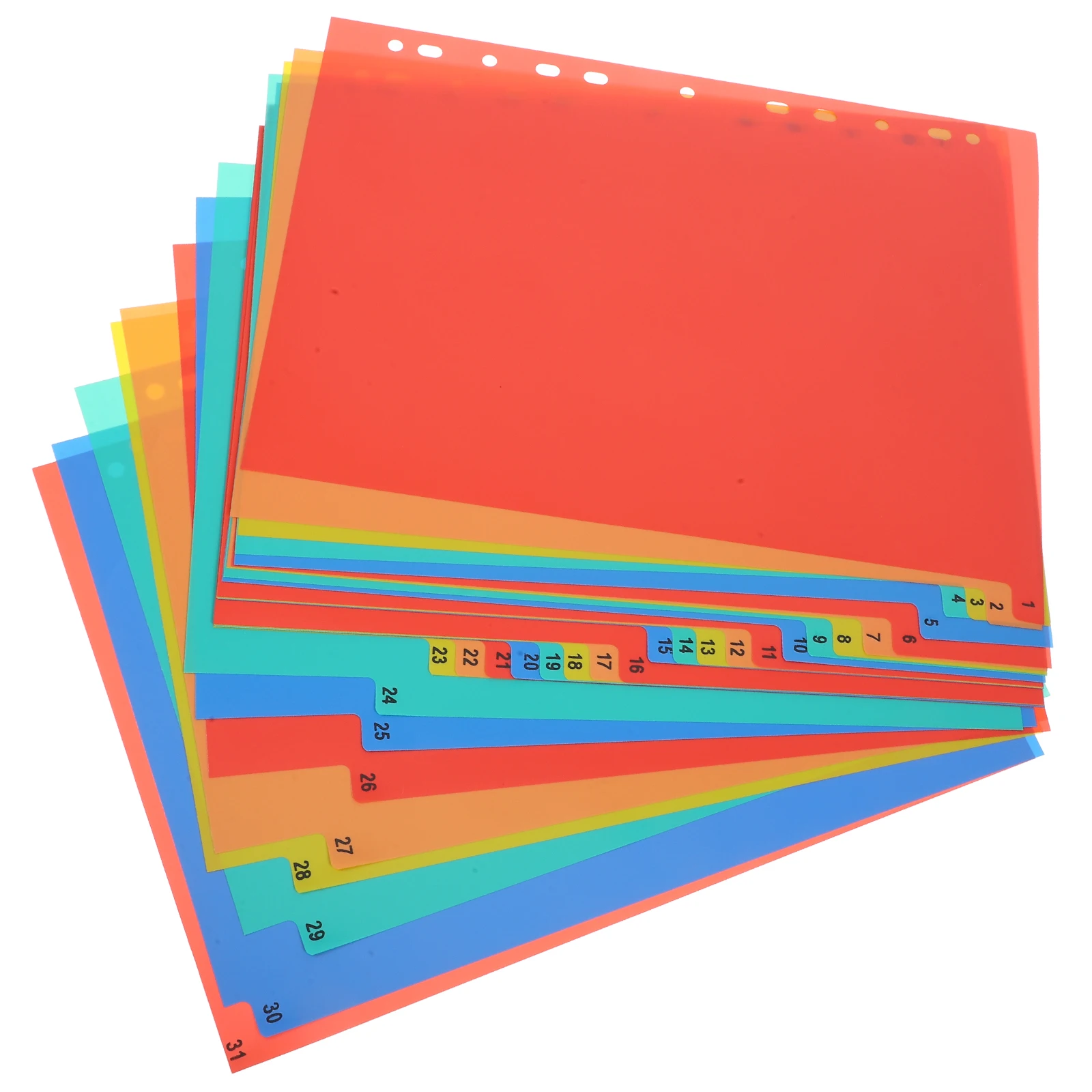 

1 Set A4 Plastic Colored Dividers Paper Index Divider For Binder Notepad Tabs Loose-Leaf Page Markers Classified Labels Office