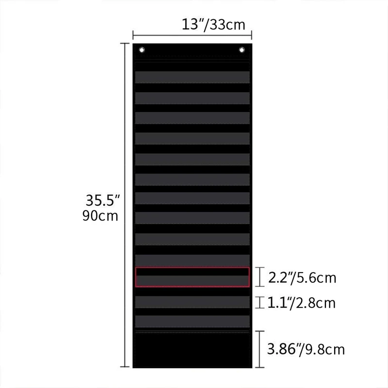 Gráfico de bolsillo para horario diario, gráfico de bolsillo para aula, horario de aula, 13 + 1 bolsillo, 18 lados reutilizables para aula